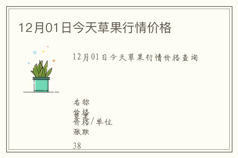 12月01日今天草果行情價格