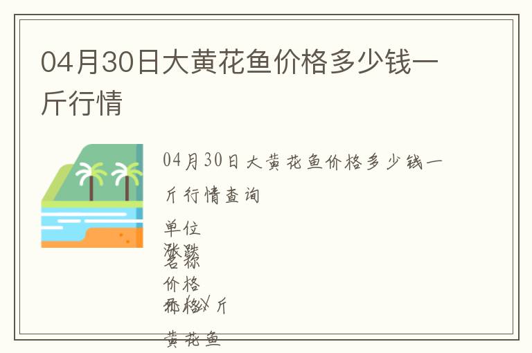 04月30日大黃花魚價格多少錢一斤行情