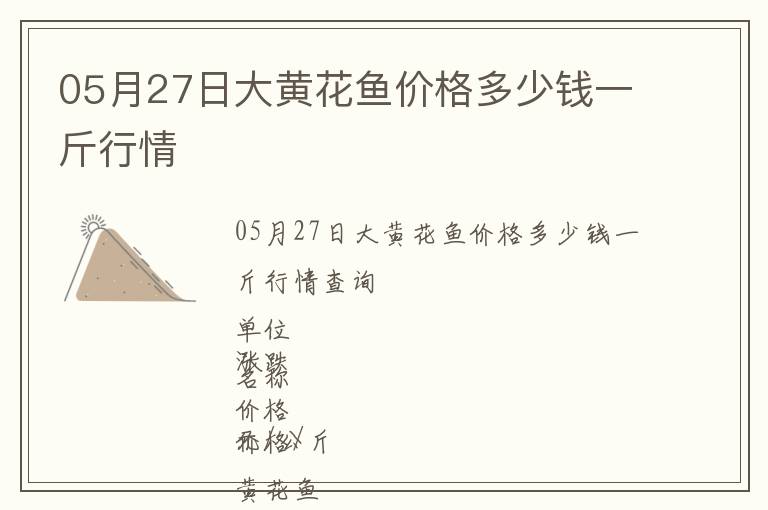 05月27日大黃花魚價格多少錢一斤行情