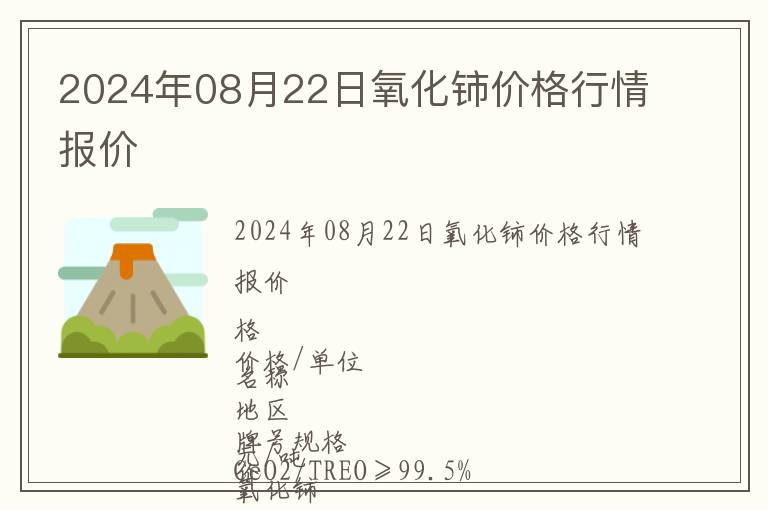 2024年08月22日氧化鈰價格行情報價