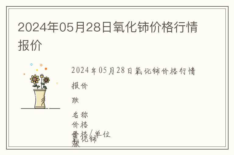 2024年05月28日氧化鈰價格行情報價
