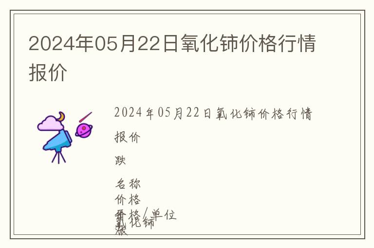 2024年05月22日氧化鈰價格行情報價