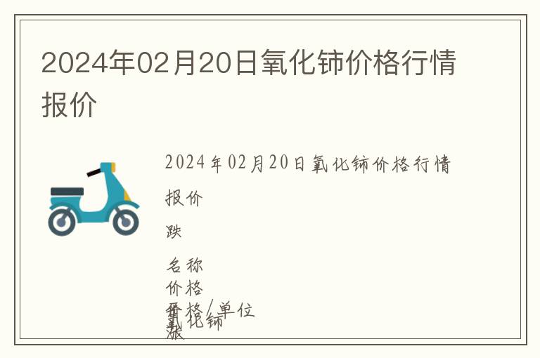 2024年02月20日氧化鈰價(jià)格行情報(bào)價(jià)