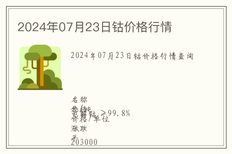 2024年07月23日鈷價格行情