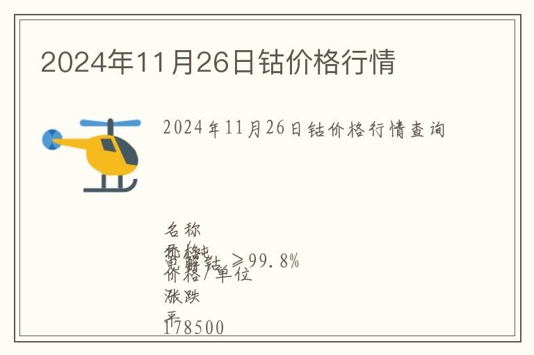 2024年11月26日鈷價格行情