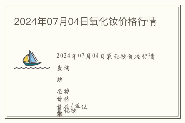 2024年07月04日氧化釹價(jià)格行情