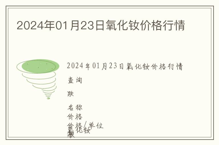 2024年01月23日氧化釹價格行情