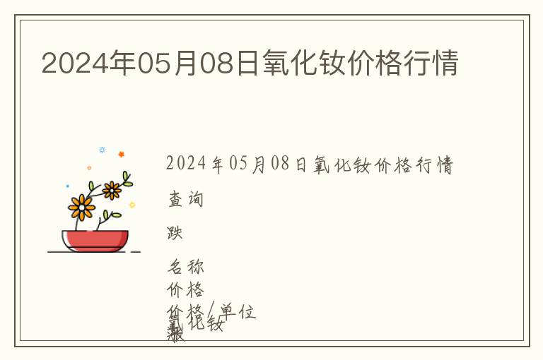 2024年05月08日氧化釹價格行情
