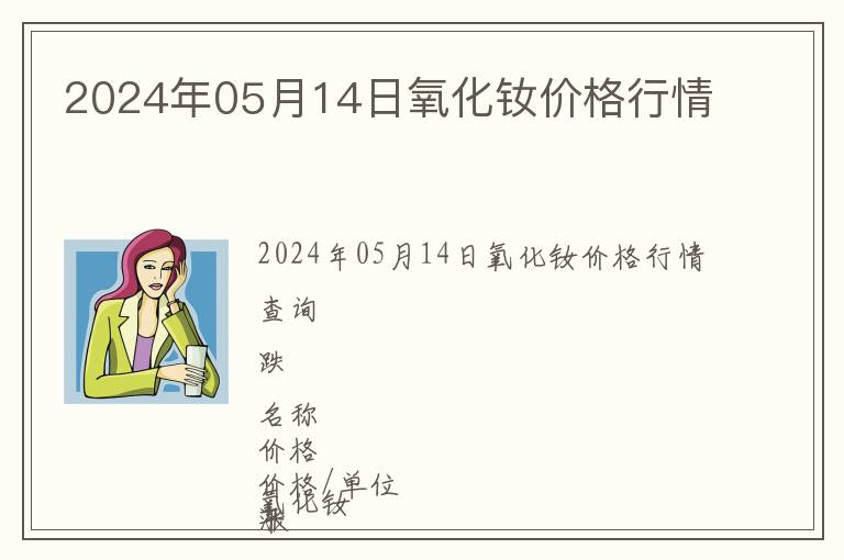 2024年05月14日氧化釹價(jià)格行情